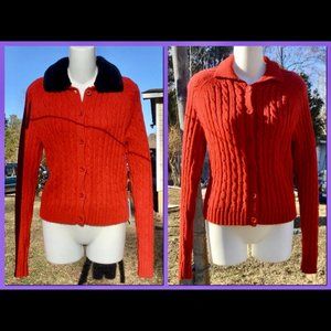 Cardi w/Faux Fur Collar, sz SP